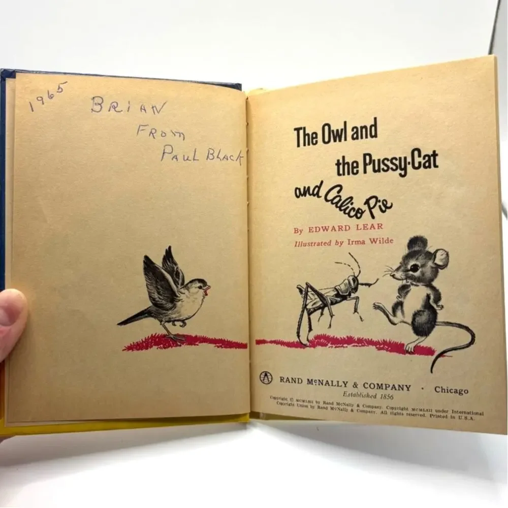 Vintage 1962 The Owl and the P** Cat and Calico Pie by Edward Lear, Jr. Elf Book